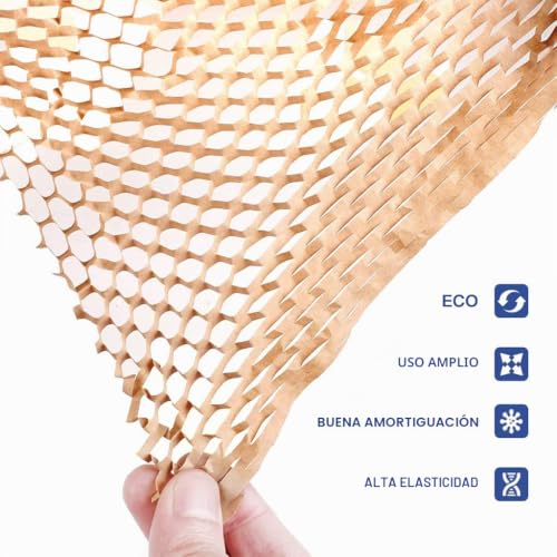 SZSYumUnion - Honeycomb Quilted Packaging Paper Roll, Perforated Packaging, Packaging Wrapping for Home Moving, Tearable Shipping, Bubble Wrap Alternative (30cmX30m)