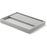 無印良品 MUJI 44596548 Overlapping Velour Case Ring for Small Items Acrylic Case, Gray, Width 9.3 x Depth 6.1 x Height 1.0 inches (23.5 x 15.5 x 2.5 cm)