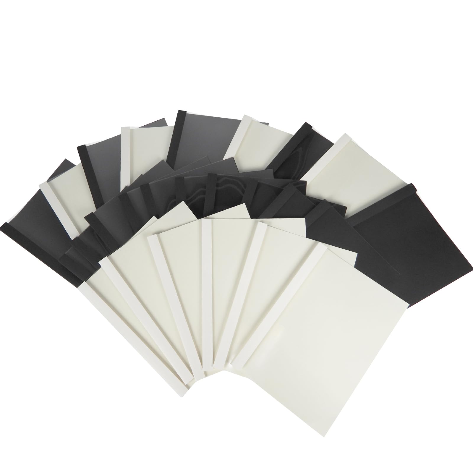 RAYSON Thermal Binding Covers, 100 Sheets, 12 mm, A4, Black 15 pcs, White 10 pcs, Pack of 25