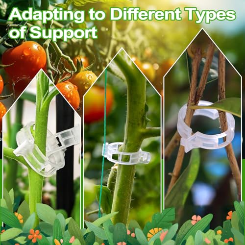 HGRGHH 300 PCS Garden Plant Clips, Plant Support Clips, Reusable Plastic Tomato Clips, for Climbing Plants such as Tomatoes, Cucumbers, Flowers and Peas