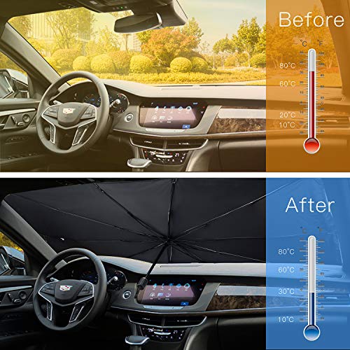 LaSyL Car Windshield Sun Shade Umbrella, Block UV Rays Sun Protector