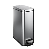 Veelesa Slim Bathroom Trash Can with Lid Soft