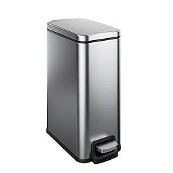 Veelesa Slim Bathroom Trash Can with Lid Soft