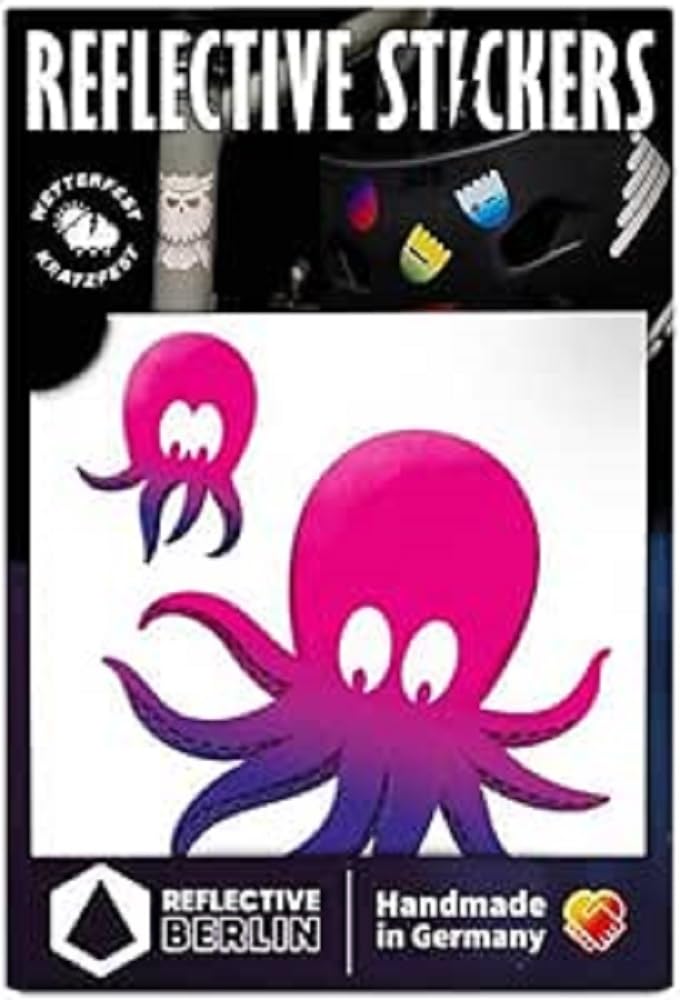 Reflective Berlin Unisex - Adult Decals Reflex Stickers, Octopus Neptune, One Size