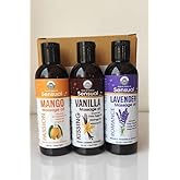 Trio of Sensual Massage Oil, Lavander, Vanilla, & Mango Oil for Day & Night, 3 Pieces with 4 fl oz Each