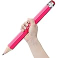 BUSHIBU Giant Pencils for Prop/Gifts/Decor - 14 Inch Jumbo Wooden Big Novelty Pencil with Cap for Schools and Homes (Pink)