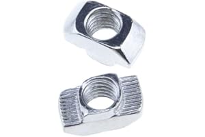 BINZZO Sliding T Slot Nuts 4040 Series M8 24 Pack T Nuts Carbon Steel Nickel Plated Half Round Roll in Sliding 8mm Slot Aluminum Profile Accessories for T Slot Aluminum Profile 40 x 40 Series