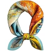 Hexchasty Head Hair Scarf Satin Silk Feeling Scarves for Women Lightweight Fashion Bag Purse Scarf for Handbags Accessories