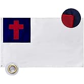 Bradford Christian Flag 3x5 ft Outdoor, Embroidered Christian Church Flags for Christianity Easter Day, Heavy Duty Cross Jesus Flags with 2 Brass Grommets