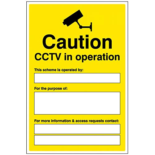 Caution CCTV in operation - with space for including scheme details Self Adhesive Vinyl Sign