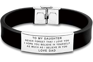 FALOGIJE to Our/My Daughter Gifts Bracelet with Inspirational Love Quotes