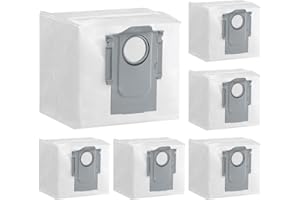 RROCHIO 6Pack Vacuum Dust Bags for Roborock Q7 M5+,Q10 S5+,Q10 X5+,Q5 Max+,S8+,S8 Pro Ultra,Q7 Max+/Max,Q8 Max+,S7 Pro Ultra,Q5+,S7 MaxV Ultra Robot Clean Dirt Disposal Bags, 2.7L Large Dirt Disposable Bag