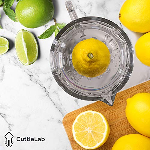CuttleLab Glass Measuring 2Cup with Lemon and Lime Juicer (2, Clear