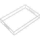 KEVJES Clear Acrylic Serving Tray with Handles-Butler Trays for Coffee Table, Snacks,Breakfast in Bed, Kitchen Countertop,Vanity,Makeup Organizer,Ottoman (Clear, 10x15 Inches)