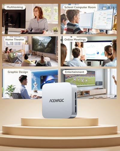 ACEMAGIC K1 Mini PC, Intel Core i5-12600H 16GB DDR4 512GB SSD, Mini Computers (4.5GHz, 12C/16T) PCIe3.0 Type-C/LAN 2.5G/HDMI/DP,4K Triple Display Win 11 Pro Mini Desktop PC BT5.2/WiFi6/Home/Office