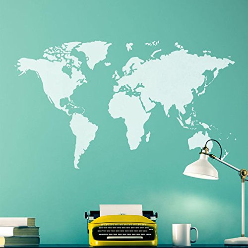 CraftStar World Map Stencil - DIY Feature Wall Art Template