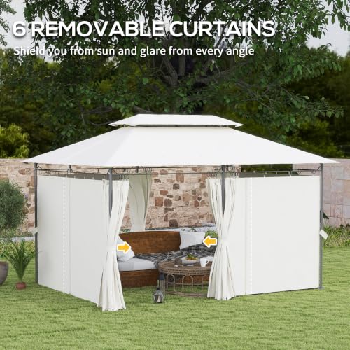 Outsunny 10x13 Patio Gazebo Review: Double Roof Outdoor Shelter with Removable Curtains image 22