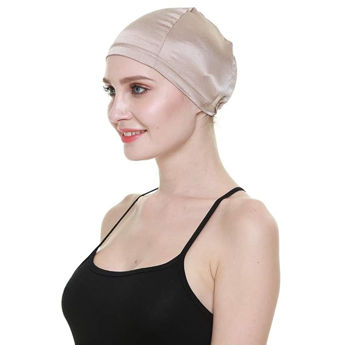 FocusCare Hat Liner,100 Mulberry Silk Chemo Patients Wig Making Accessories Champagne Amazon