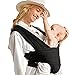Breathable Soft and Stretchy Baby Carrier, Ergonomic, Safe & Secure for Newborns, Babies & Infants, No Back Pain, Good for Breastfeeding (Black)
