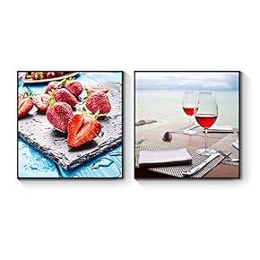 Framed Canvas Wall Art for Living Room, Bedroom Tasty Food Canvas Prints for Home Decoration Ready to Hanging - 16"x16"x2 Panels