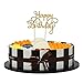 PALASASA Happy Birthday Cake Toppers. Sparkling Gold Glittery Birthday Cupcake Picks. Birthday Party Decorations