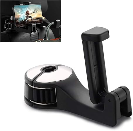 Amazon Lbo 車載ホルダー スマホホルダー シートフック カーホルダー 後部座席用 360度回転 8 18ｍｍ直径ヘッドレストに適用 荷物掛け シルバー 携帯電話ホルダー 車 バイク