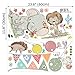 Kids Wall Decals Stickers Nursery Decor Baby Room Decor Nursery Wall Stickers Safari Woodland Scene for Baby Toddler Boys & Girls Rooms Peel and Stick Jungle Animal Stickers Elephant Baby Gift