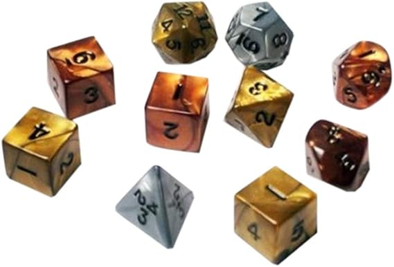 Koplow Games Polyhedral Dice Set (10-Piece), Olympic Bronze