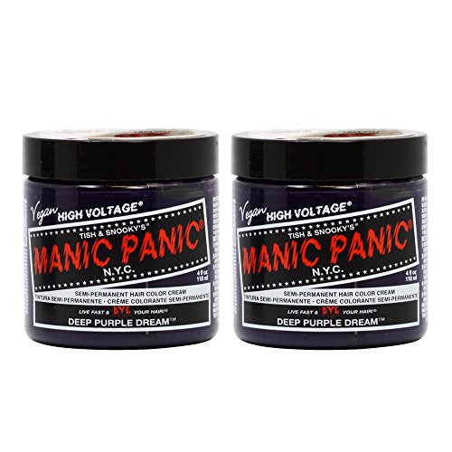Manic Panic Semi-Permanent Hair Color Cream - Deep Purple Dream 4oz "Pack of 2"