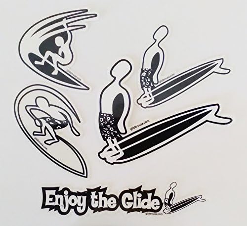 Surfer Stickers Gift Pack Black &amp; White Screen Printed UV Resistant