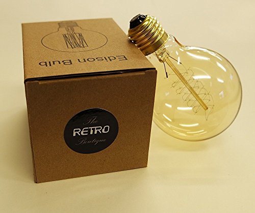 Vintage Edison Globe Light Bulb 60w - Giant Spiral Globe Dimmable 125mm E27 ES - The Retro Boutique ® - Image 7