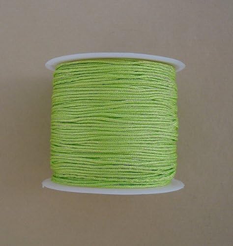 BeadsTreasure Spring Green Nylon Thread Chinese Knotting Cord Macrame Shambala 1mm-1Roll.