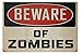 Warning Beware of Zombies Funny Tin Sign Bar Pub Garage Diner Cafe Home Wall Decor Home Decor Art Poster Retro Vintage
