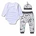 Baby Boys Girls 3 Pcs Bodysuits & Pants & Cap Clothes Set - Infant Outfit/Pajama