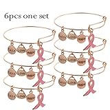 Monily 6pcs Inspirational Wire Bangle Set Engrave Faith Love Hope Words Bar Charm Bracelets Set for Women