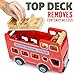 Wooden Wheels Double-Decker Red Tour Bus with 8 Tourists by Imagination Generation