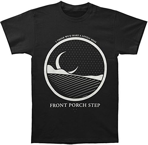 Front Porch Step Men's Winter Night T-shirt Large Black