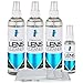 Alcohol and Ammonia-Free Evaki Lens Cleaner Bundle; Streak Free Cleaner Safe for All Lenses; 4 Bottles (3-8oz, 1-2oz) + 4 Microfibers