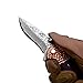 KUBEY Hunting Folding Knife Damascus Steel Blade Thumb Open Gentlemans Pocket Knife for Outdoor Camping Tactical Survival Tool(#DM082-Rosewood handle)
