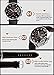 Voeons Men’s Chronograph Watches, Black Red Leather Analog Quartz Sport Casual Wrist Watch for Men