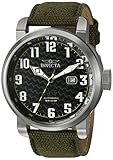 Invicta Men's 'Aviator' Japanese Automatic Stainless Steel and Silicone Casual Watch, Color:Green (Model: 23073)