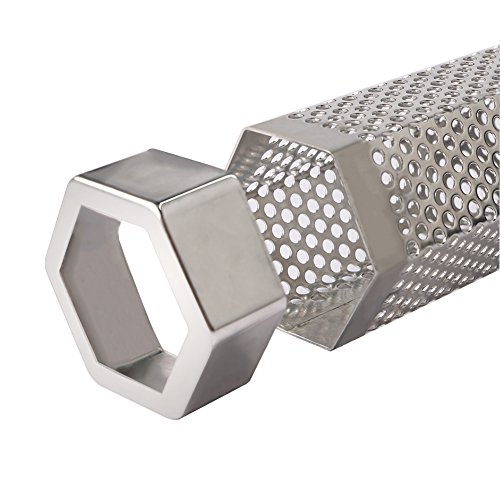 URlighting Pellet Smoker Tube - 12" Stainless Steel Smoker Pipe BBQ Pellets Grill With Brush and S-hooks for Cold & Hot Smoking, Suitable for Any Grill and Smoker (Hexagon) - Thumbnail 4