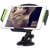 Adjustable Universal Tablet Car Mount Holder Stand Cradle 360 Degree Rotating with Strong Suction for 7 -11 Inch Tablet iPad Mini 2 3 4 Samsung Galaxy Tab Kindle Fire Android Devices (Black+Green)