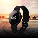 Bluetooth 4.0 Waterproof Smart Bracelet Bands Sport Watch Fitness Tracker Waistband with Heart Rate Monitor for IPhone Android Smartphone (Black)