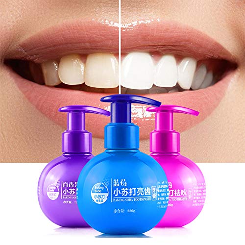 Mggsndi Pressed Bottle,Baking Soda Fruit Flavor Toothpaste Intensive Stain Removal Whitening Cleaning Repairing Gums Oral Care Dental Toothpaste Freshen Breath Oral Paste Teeth Care Rambutan Flavor