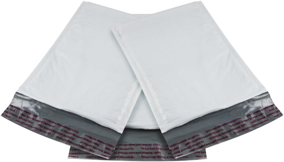 HGP #000 XL, 5" x 8", 50 Pack, Poly Bubble Mailers Padded Envelopes Plastic Self Seal Shipping Extra X-Wide Size Bags
