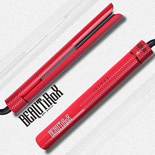 BEAUTIROX Flat Hair Iron with Anti-Static Technology and Temperature Controls for Straightening and Curls,Red