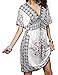 Oryer Womens V-Neck Cut Loose Bathing Suit Cover Ups Swim Cover-Up Dress