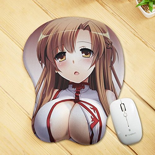 Chris.W Soft Sexy Cartoon Girl 3D Big Breast Boobs Silicone Wrist Rest Support Mouse Pad Mat Gaming Mousepad (MM135)