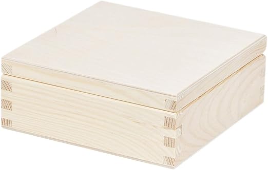 0,7 l 15 x 15 x 6 cm caja de madera caja de almacenamiento (Madera): Amazon.es: Hogar